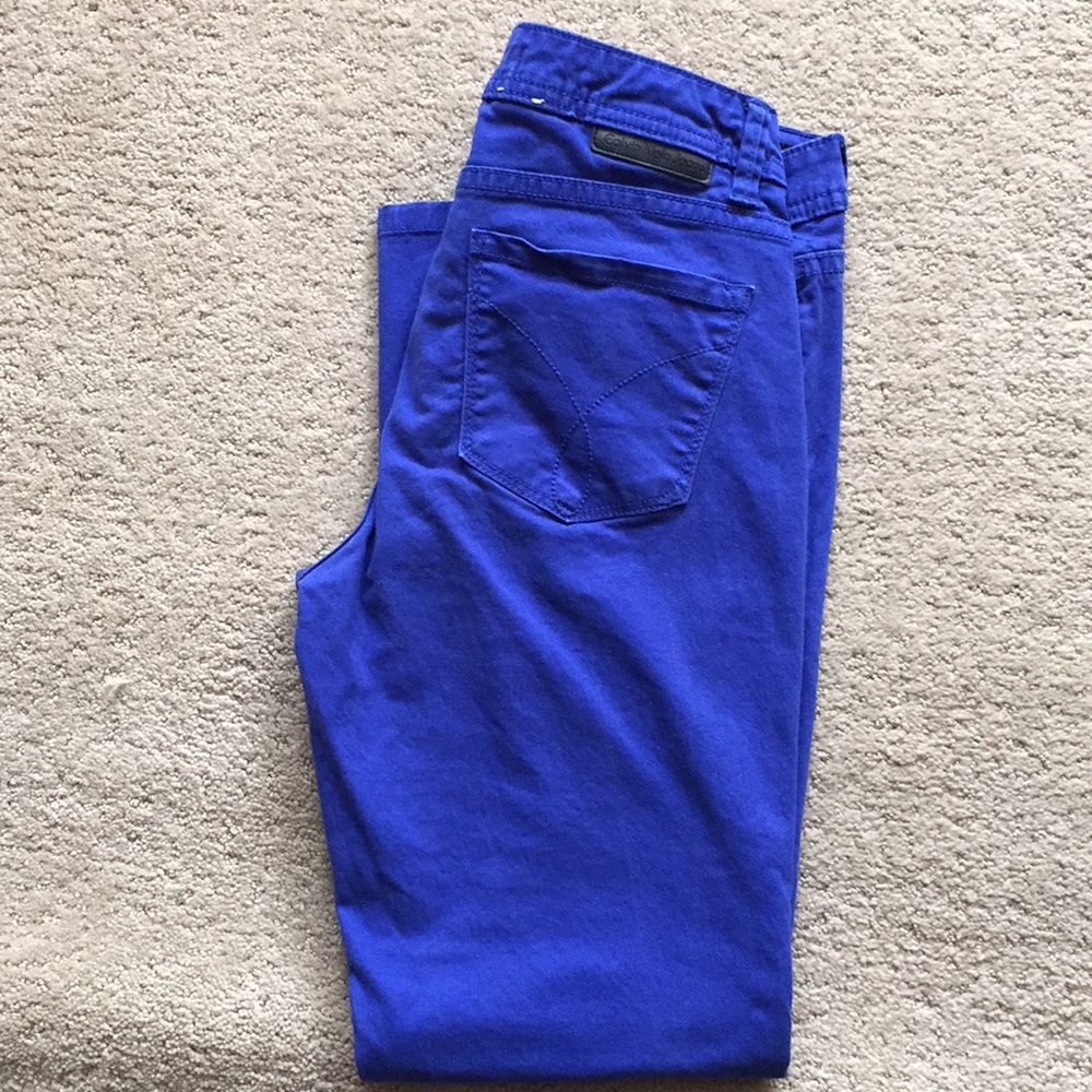 Royal blue 97% cotton casual jeans/pants - Picture 3 of 3